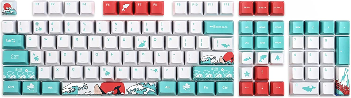 Vaguely Japanese themed keyset with minimal kitting to support ANSI 108 key