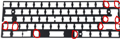 60% keyboard plate that does not accept plate mounted stabilizers