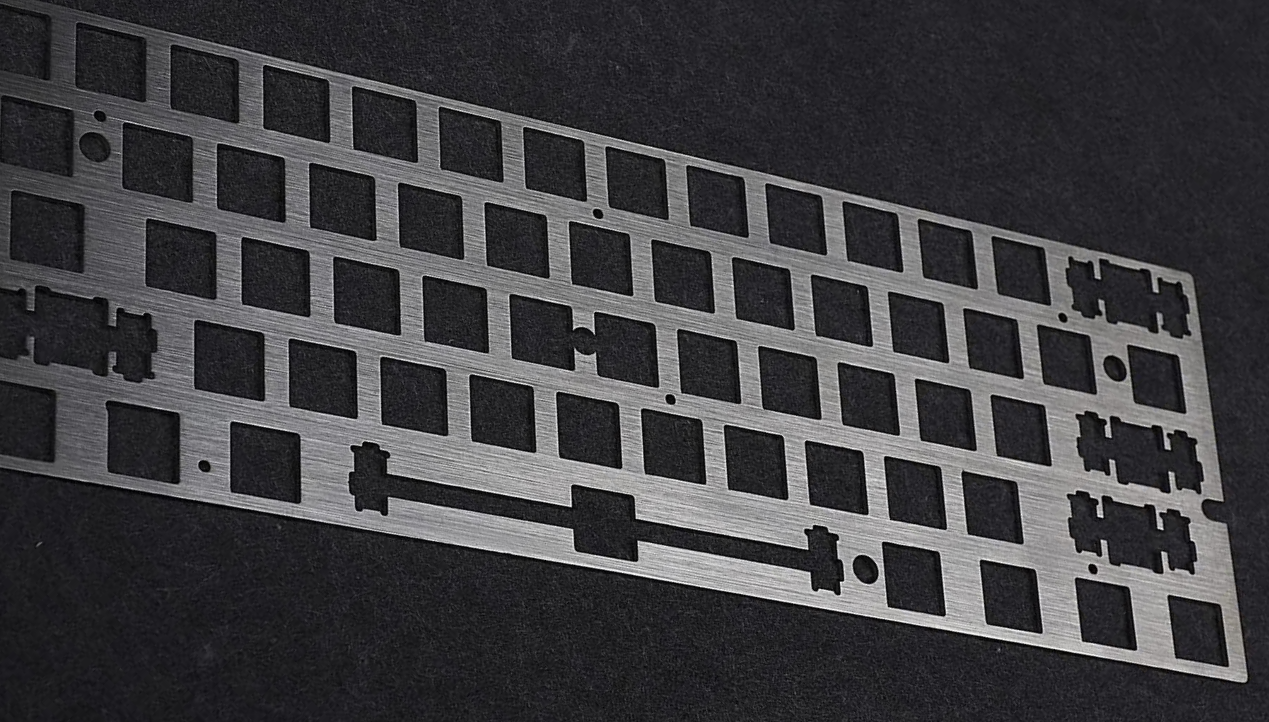 60% keyboard plate with cutouts for plate mounted stabilizers